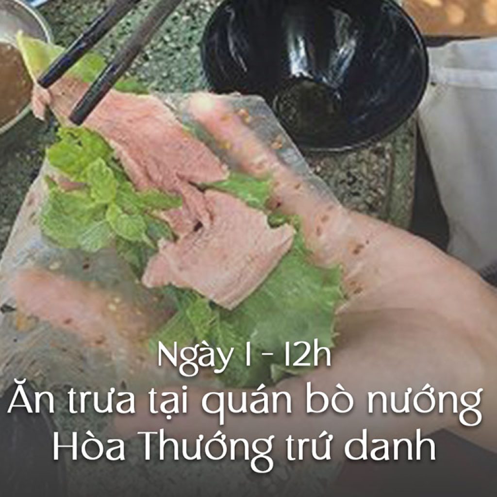 Ngày 1 ăn trưa tại quán bò nướng hòa thượng đảo Phú Quý
